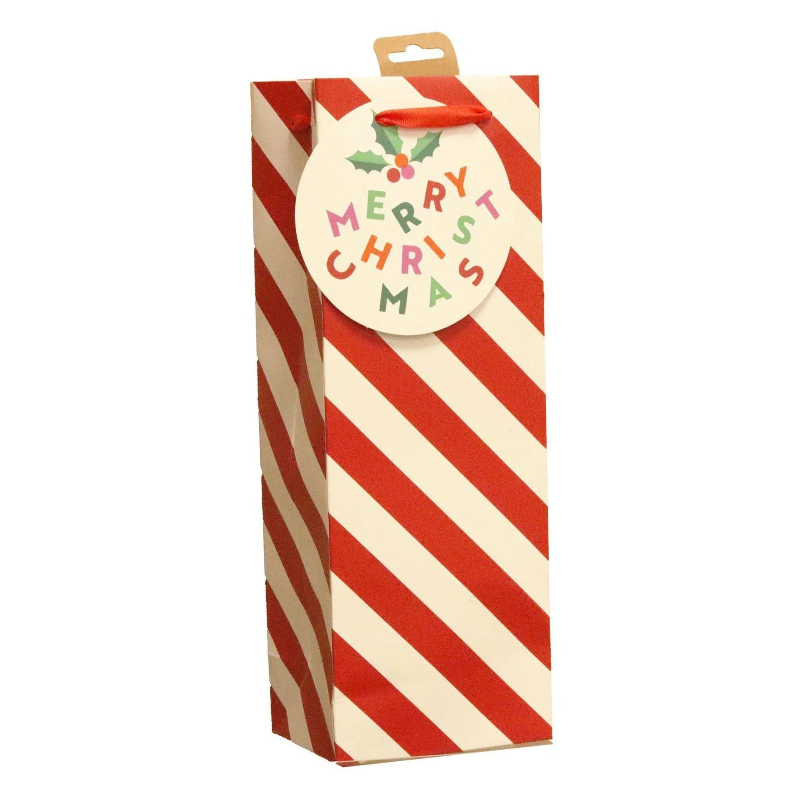 12x Christmas Gift Bag Bottle Candy Cane - Image 2