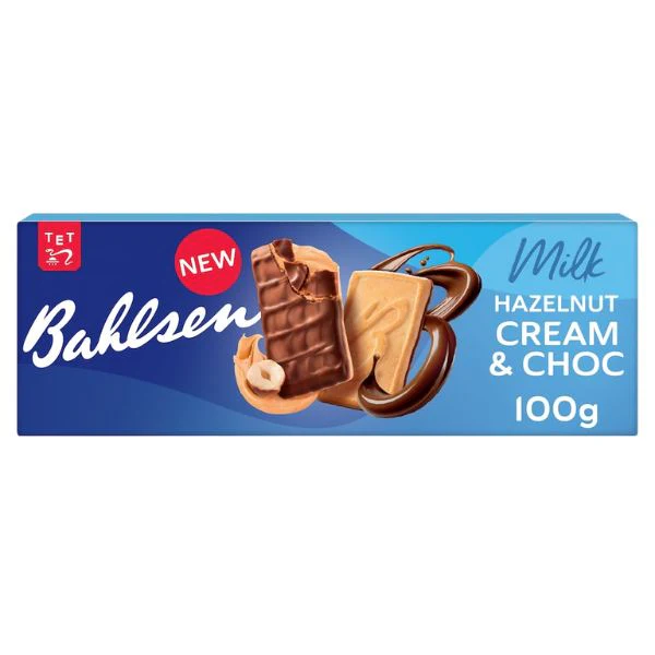 Bahlsen Hazelnut Cream and Choc Milk Chocolate (12 x 100g) - Image 2