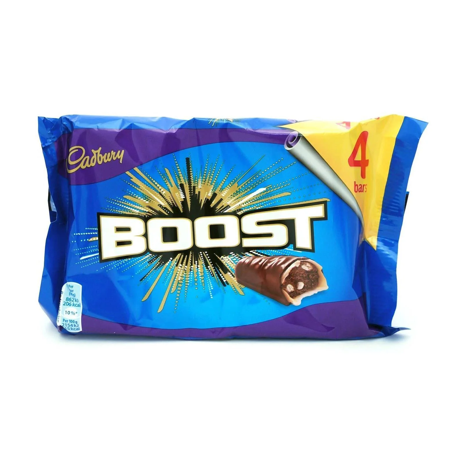 Cadbury Boost Chocolate Bar 126g (12 Packs of 4, Total 48)