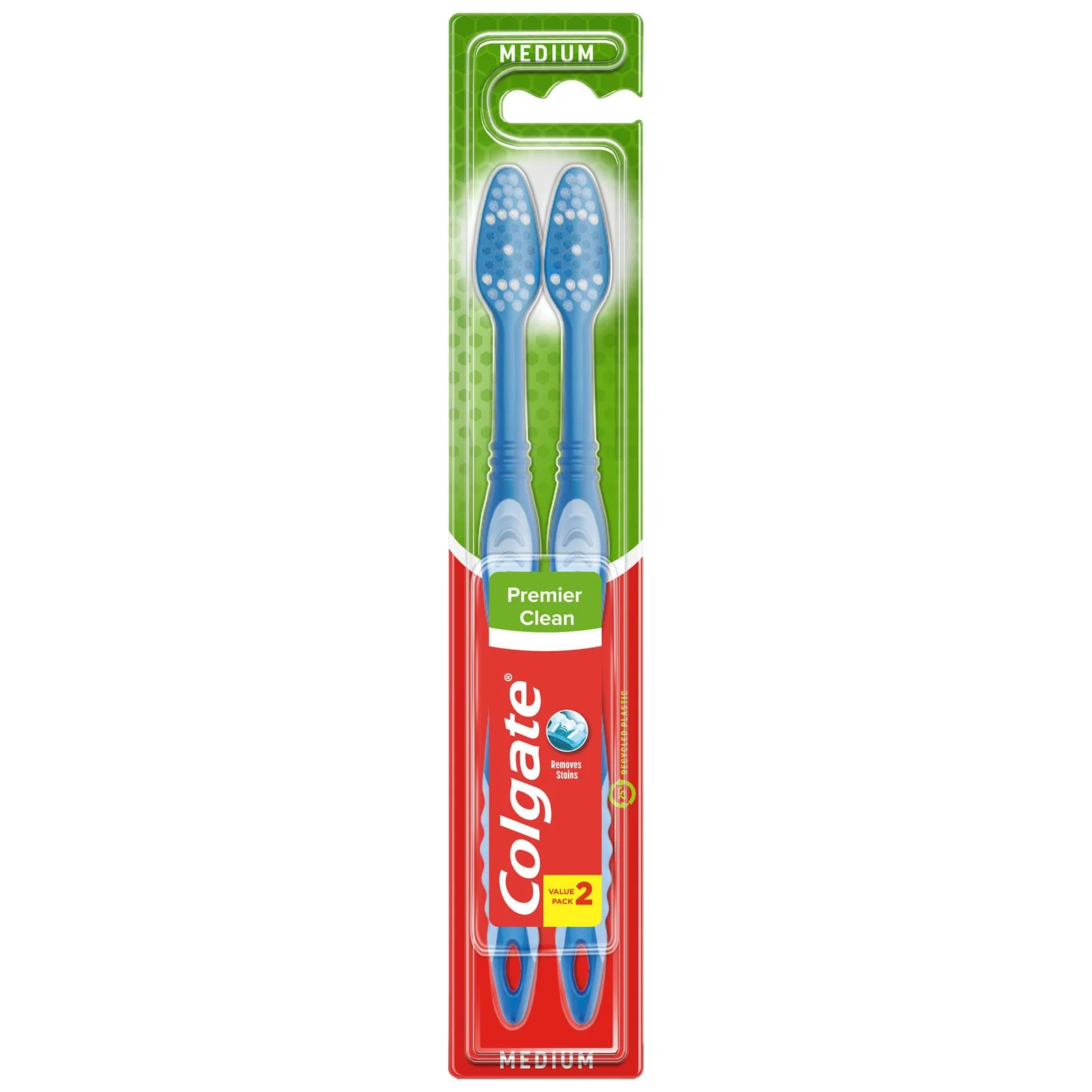 Colgate  Premier Clean Toothbrush Medium 2 Pack