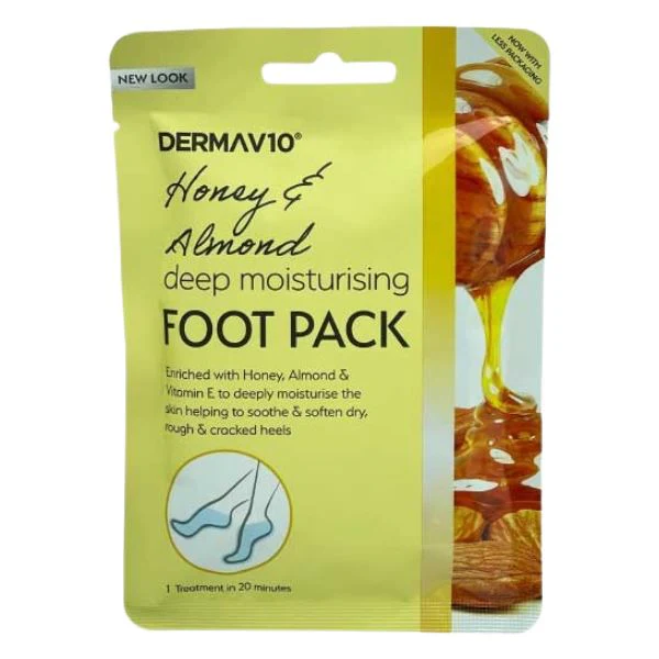 Derma V10 Honey & Almond Deep Moisturising Foot Pack