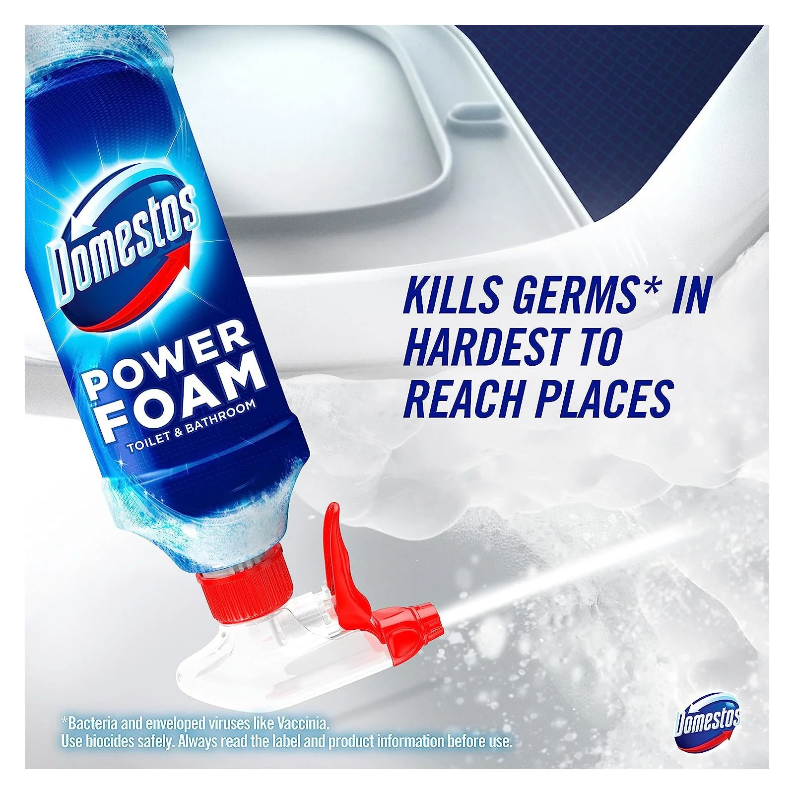 Domestos Power Foam Arctic Fresh Toilet & Bathroom Cleaner Spray 450 ml - Image 2