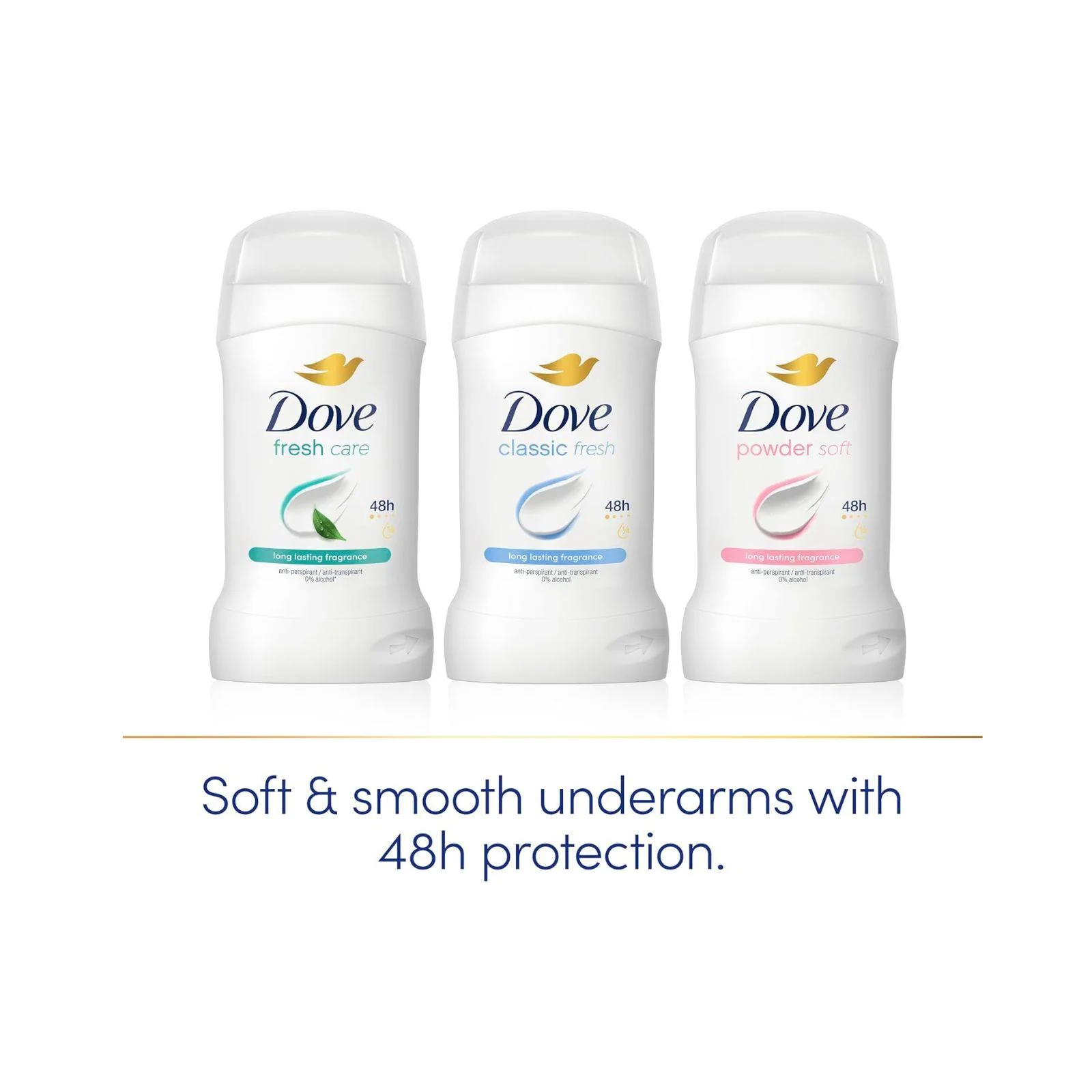 Dove Classic Fresh Women's Antiperspirant Deodorant Cream Stick for 48 hour sweat protection 50ml - Image 2