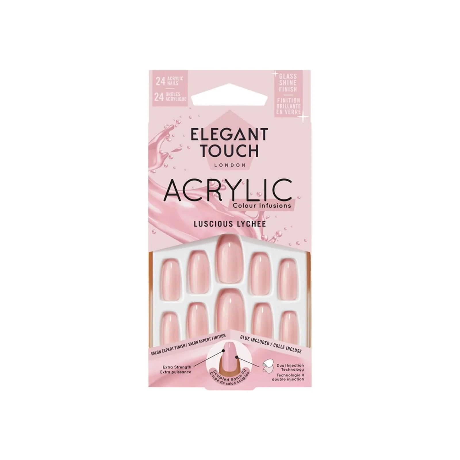 Elegant Touch Acrylic Luscious Lychee 24 count (Pack of 1)