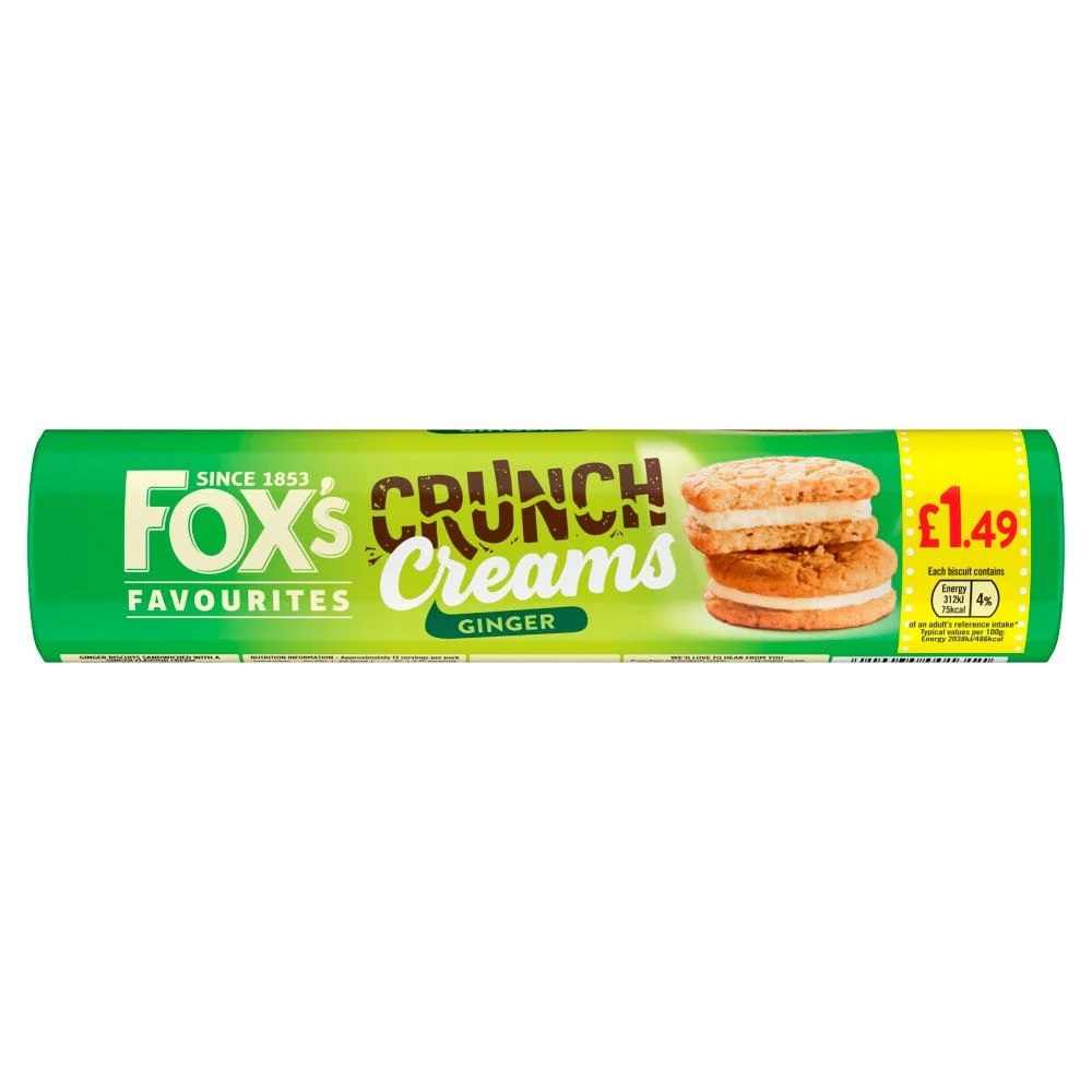 Fox's Ginger Crunch Creams Biscuits (12 x 200g) - Image 2