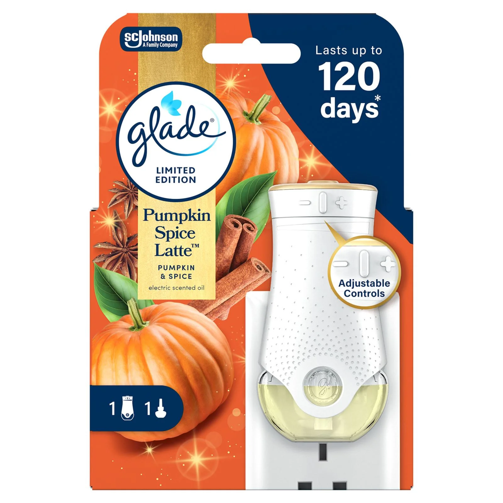 Glade Electric Scented Oil Refill & Holder Pumpkin Spice Latte 20ml