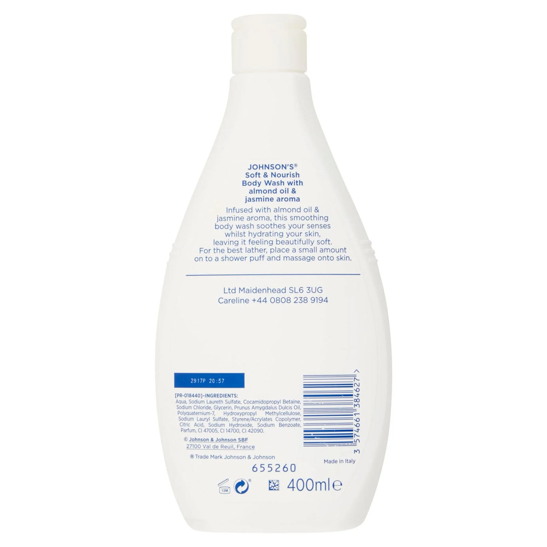 Johnson's Soft & Nourish Body Wash 400ml - Image 2