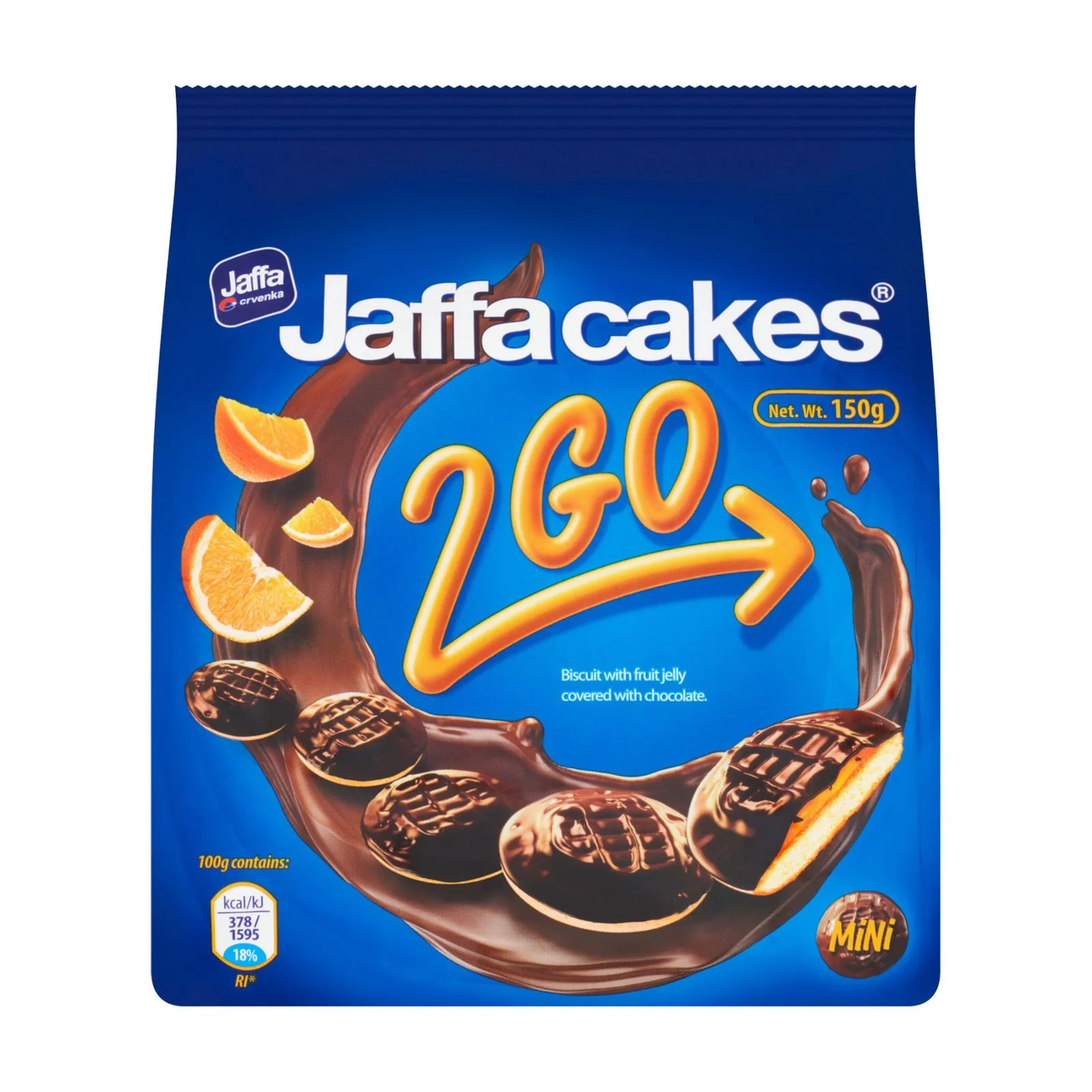 Keenans Jaffa cakes 2 Go 150g (Box of 12)