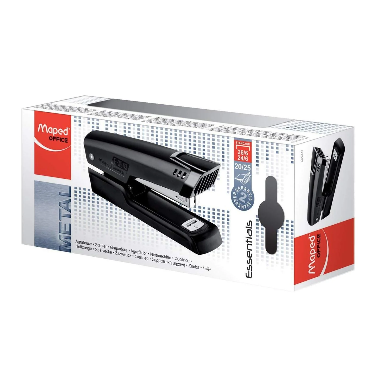 Maped Office Essentials Half Strip Metal Stapler (20 sheets) - Image 2