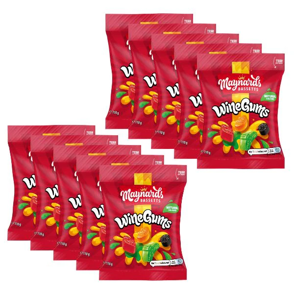 Maynards Bassetts Wine Gums Sharing Sweets Bag (10 x 110g)