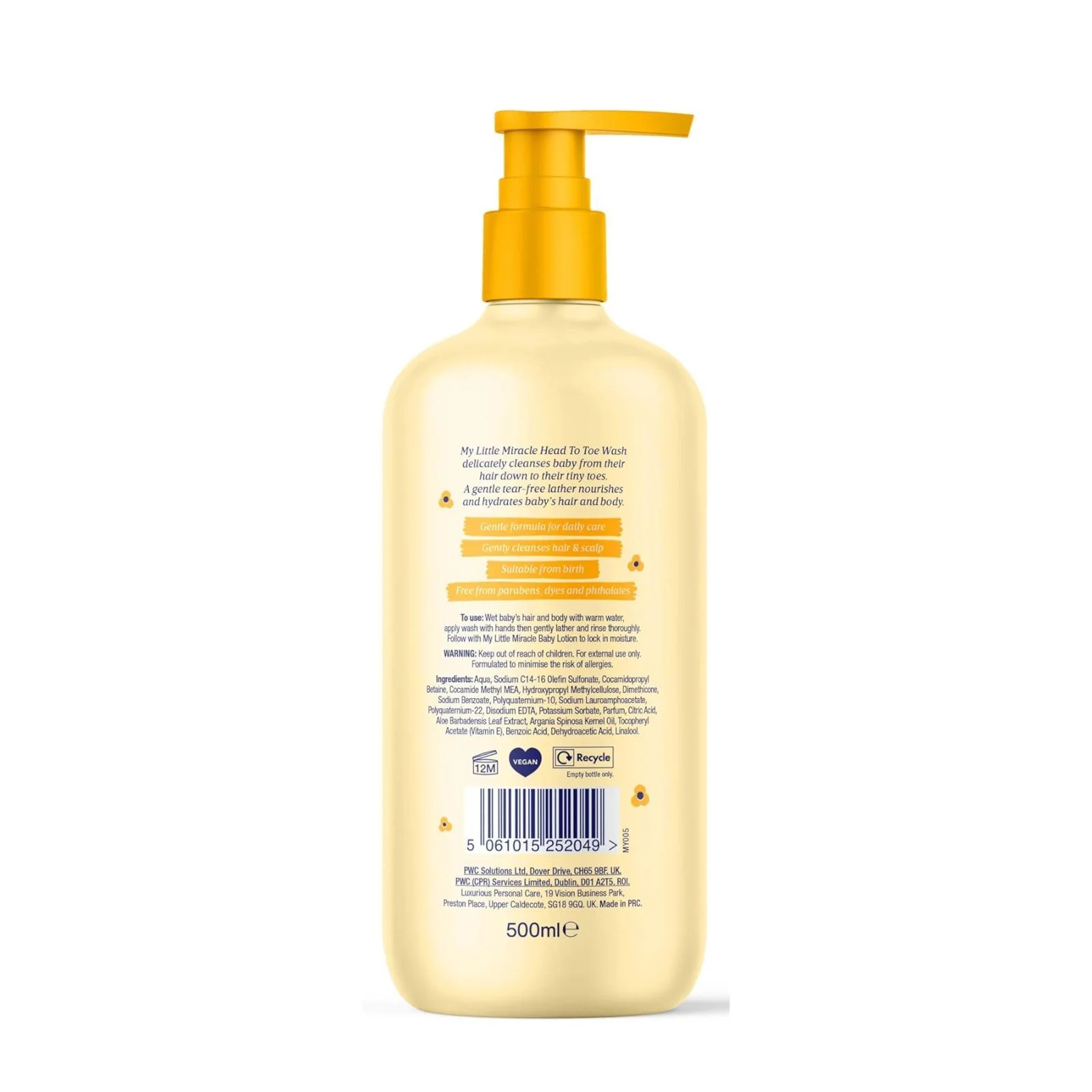 My Little Miracle Top To Toe Baby Wash 500ml - Image 2