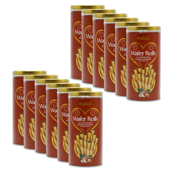 Nutini Wafer Rolls Tin Hazelnut (12 x 300g)