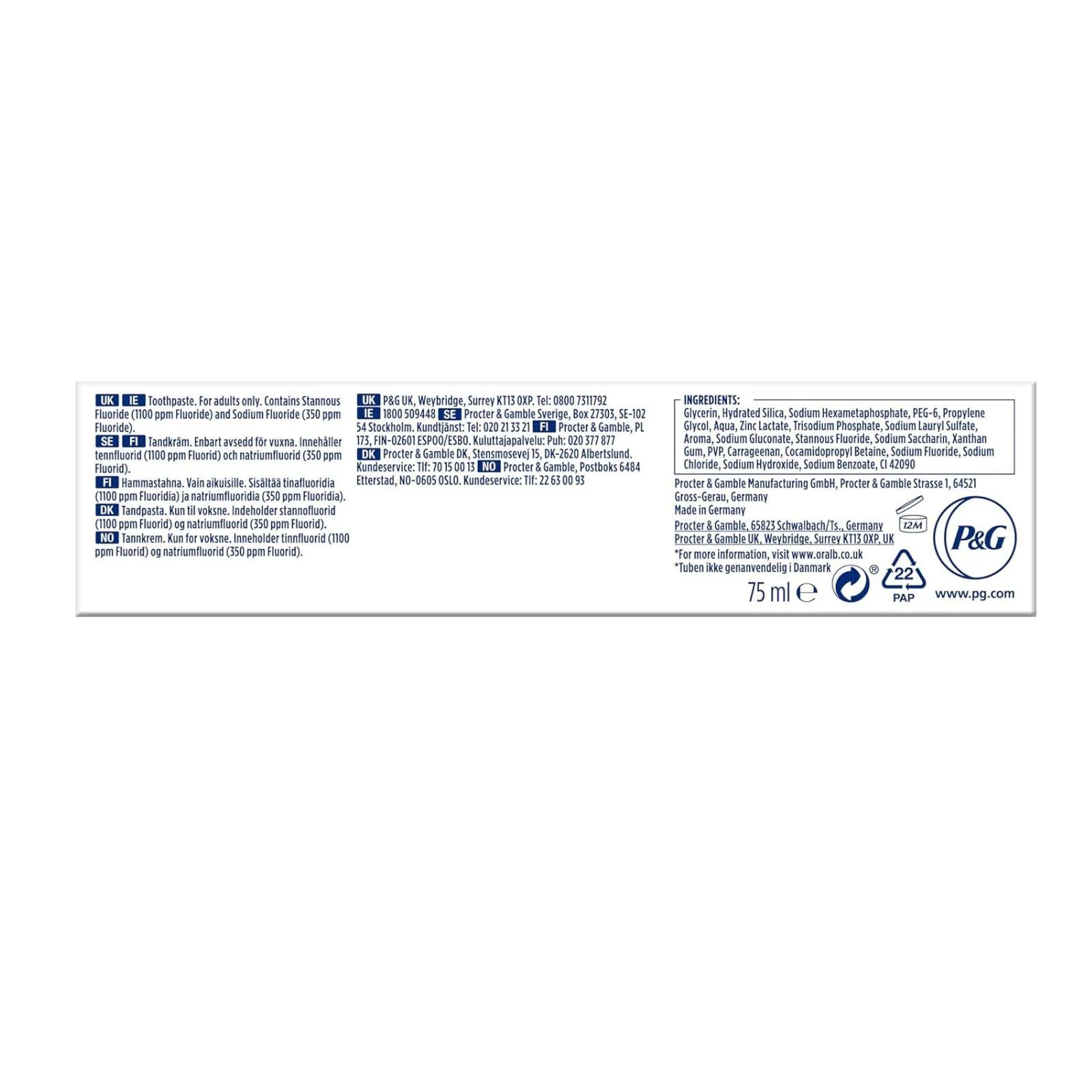 Oral-B Pro-Science Gum & Enamel Pro-Repair Fresh White Toothpaste, 75 ml - Image 7
