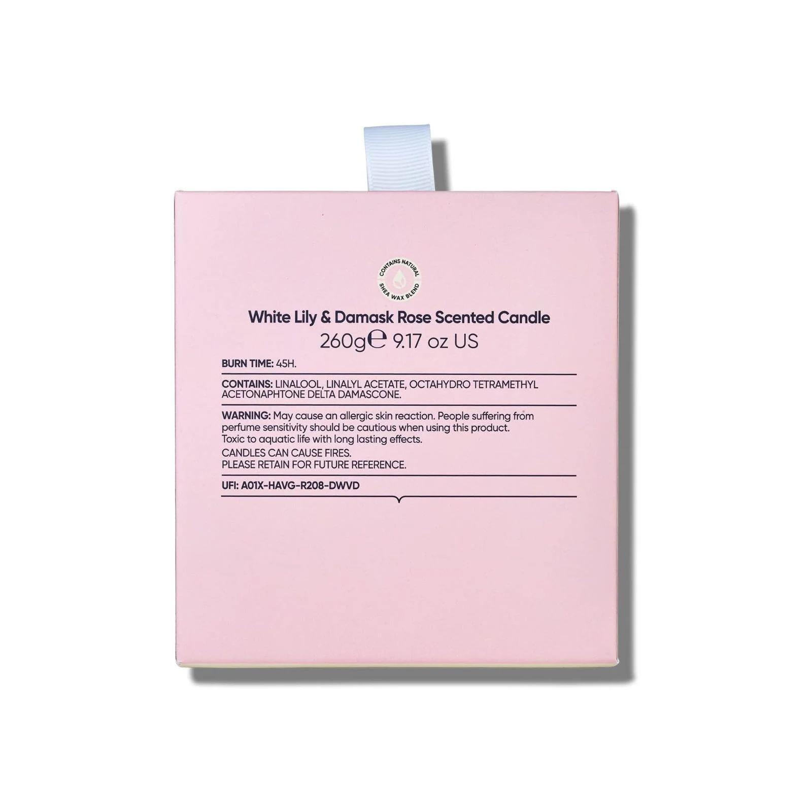 Sanctuary Spa Lily and Rose Scented Candle Natural Shea Wax 260g - Image 3