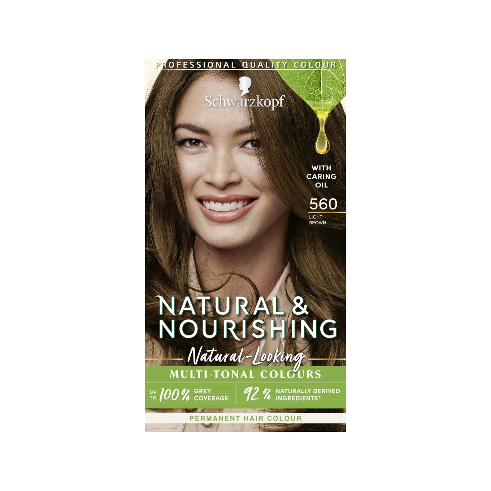 Schwarzkopf Natural & Nourishing 560 Light Brown Permanent Hair Dye Vegan