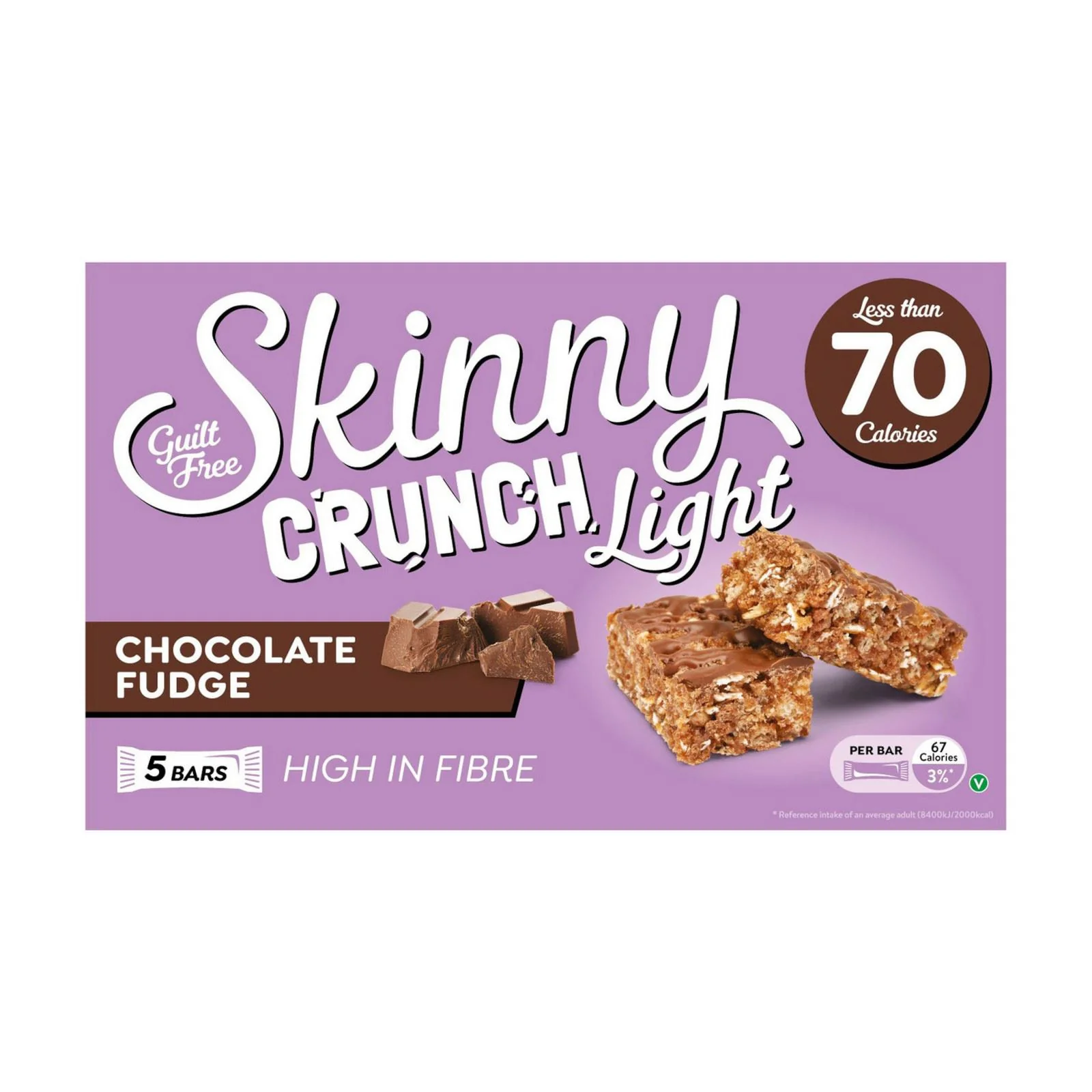Skinny Crunch Light Chocolate Fudge 5 x 19 g (Box of 10)