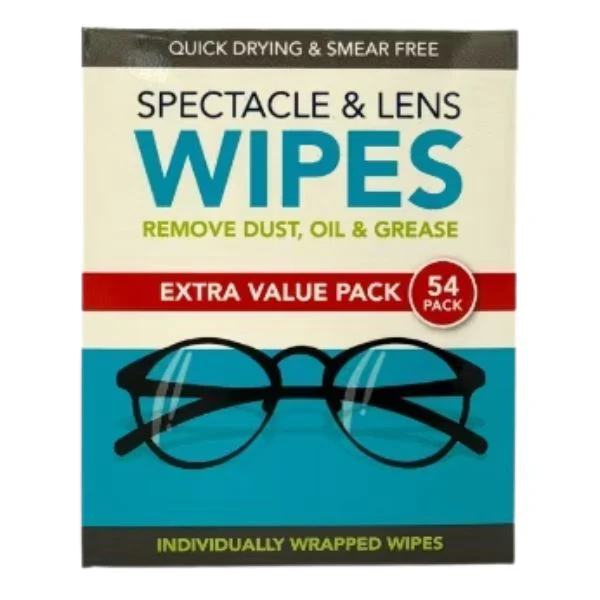 Spectacle & Lens Optical Wipes 54s - Quick Drying & Smear Free