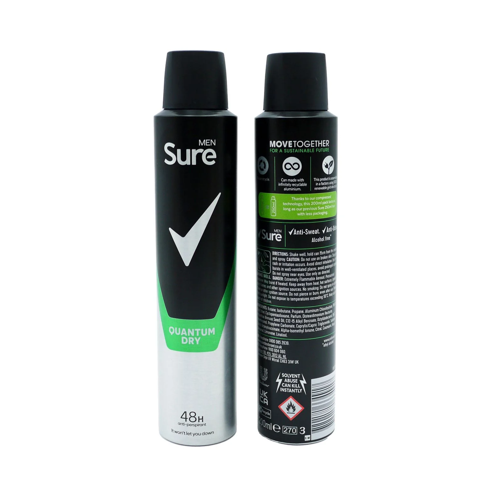 Sure Men Quantum Dry Anti-Perspirant and Odor Protection 200 ml